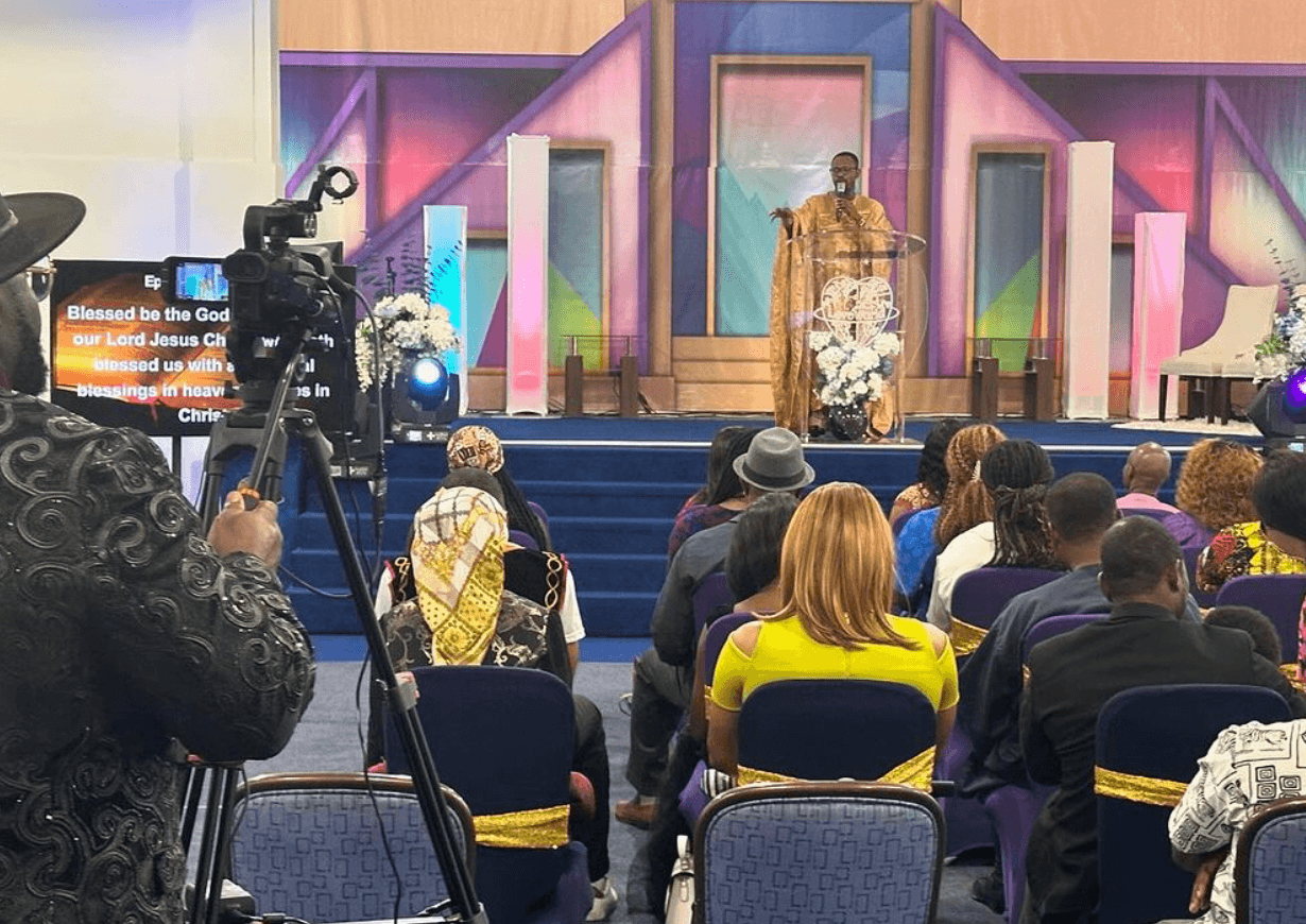 The congregation facing the stage during a service at Christ Embassy Chicago